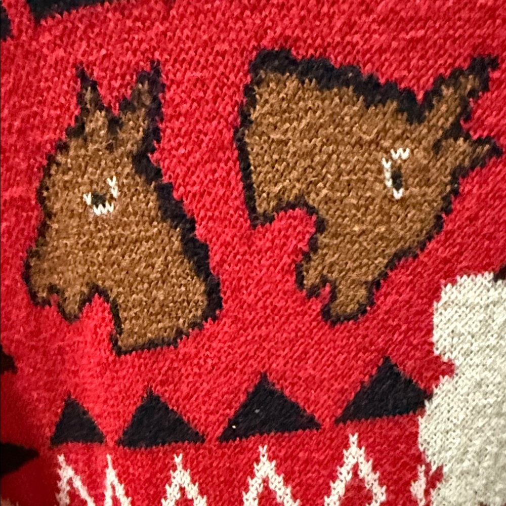 Festive Red Sweater with Horse Design - Picture 3 of 3